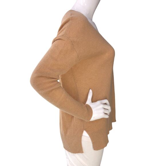Halogen Sweater Womens S 100% Cashmere Camel V-Neck Long Sleeve - Picture 9 of 14
